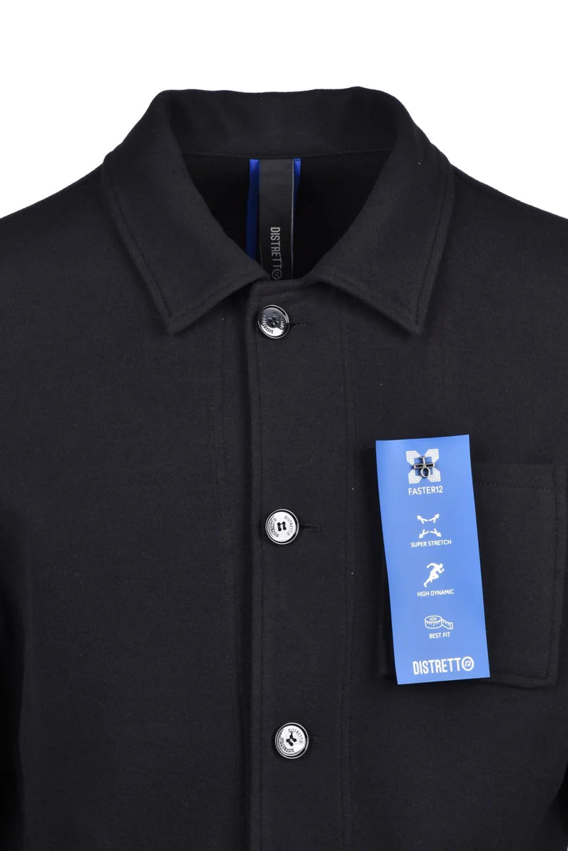 Classic Black Overcoat with Tailored Design