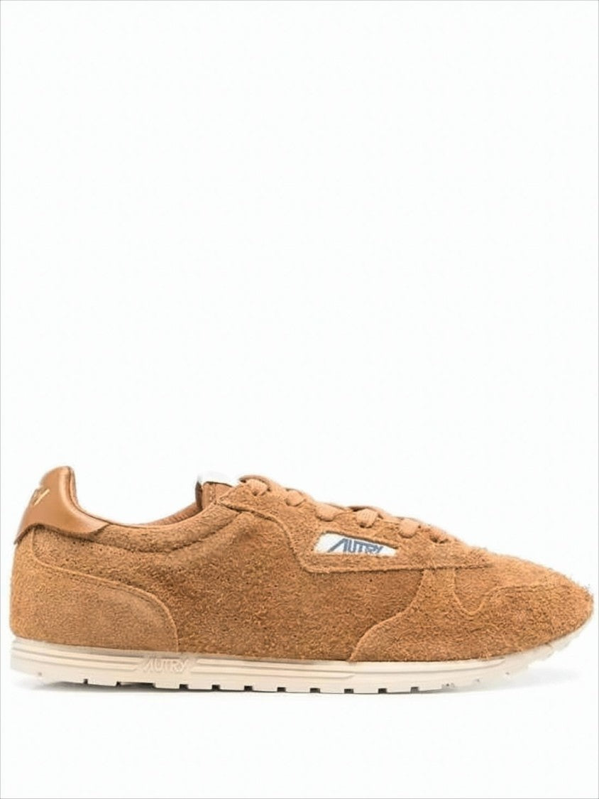 Textured Suede Sneakers with Leather Accents
