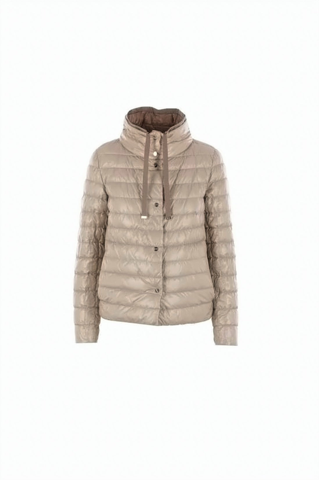 Black Short Quilted High Collar Jacket