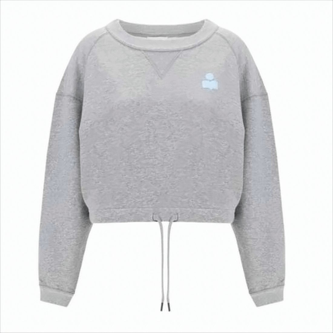 Relaxed Fit Long-Sleeve Top With Adjustable Hem And V-Stitch Detail