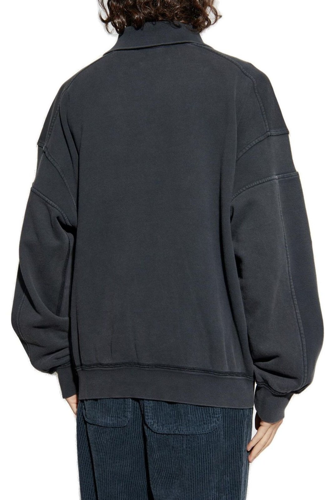 Minimalist Black Half-Zip Pullover