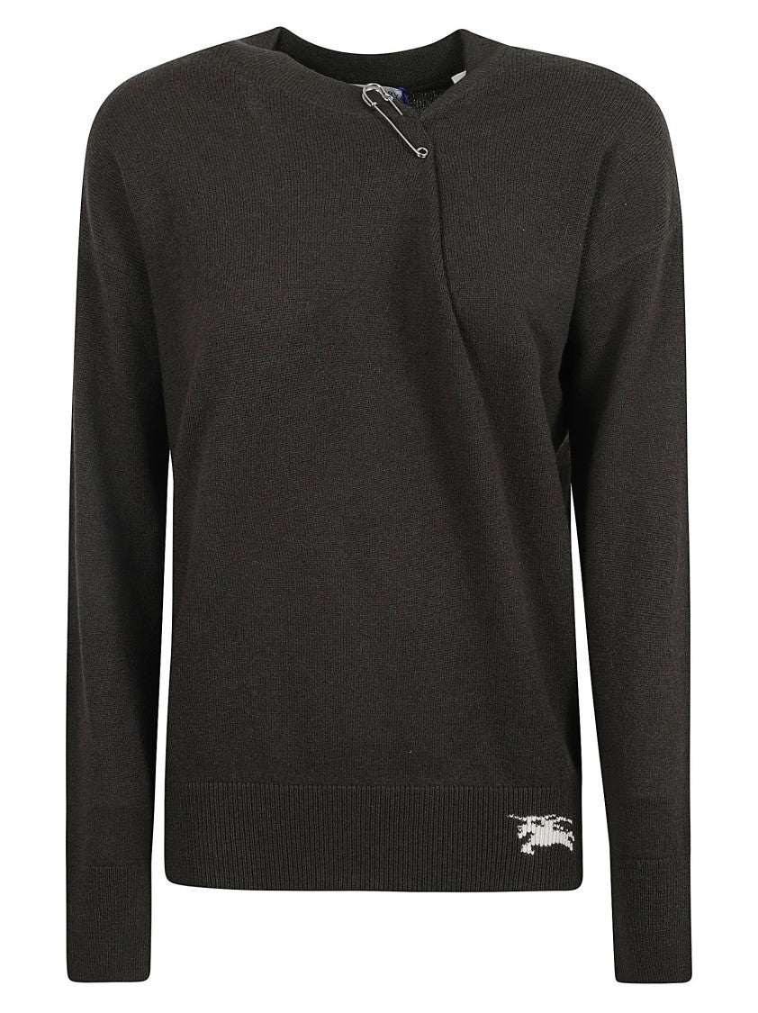 Asymmetrical Black Cashmere Sweater