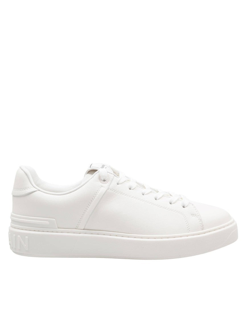 B Court Sneakers In White Calfskin