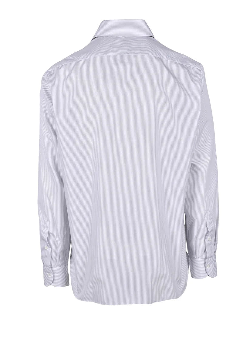 White/Blue Cotton Shirt Men's