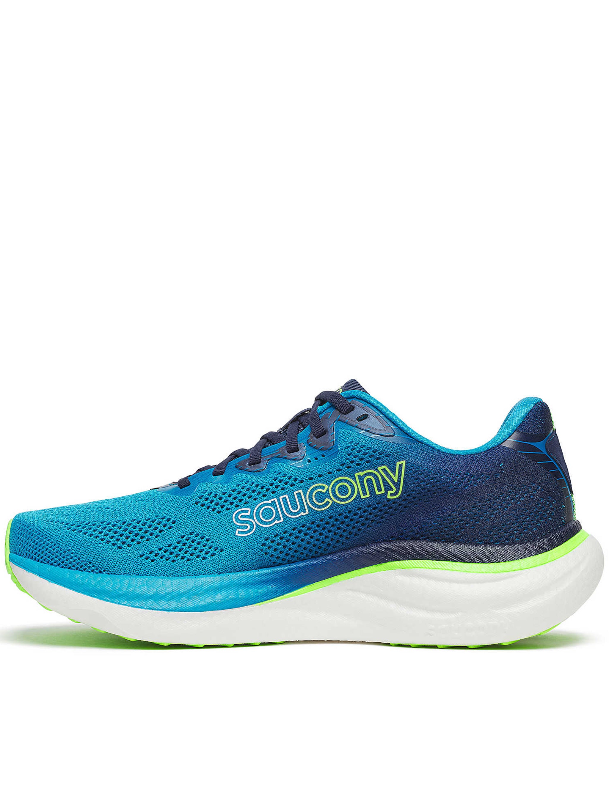 Breathable Blue Running Sneakers with Neon Accents
