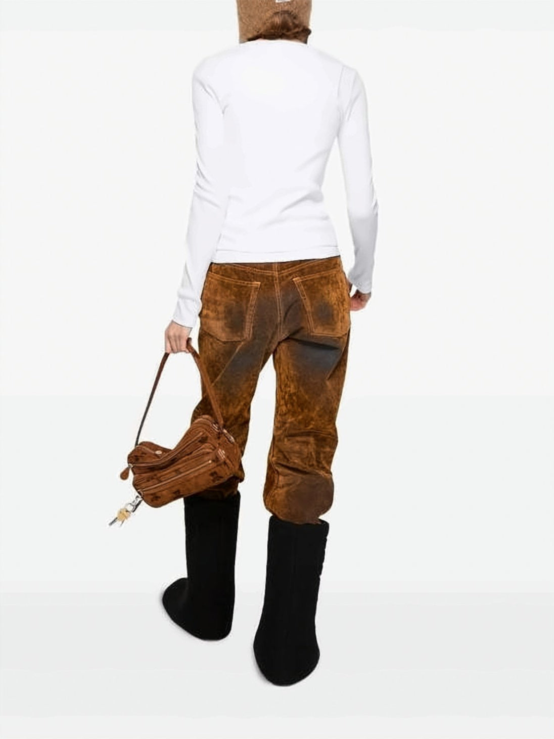 Textured Script Logo Long-Sleeved Top