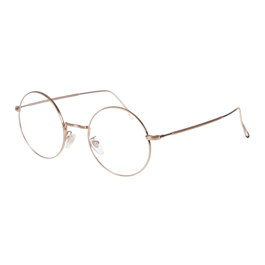 Lucio Delicate Gold Metal Round Frame Eyeglasses