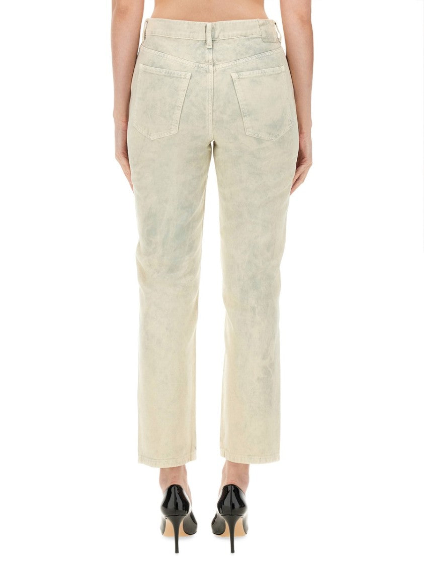 Faded Wash Cropped Jeans