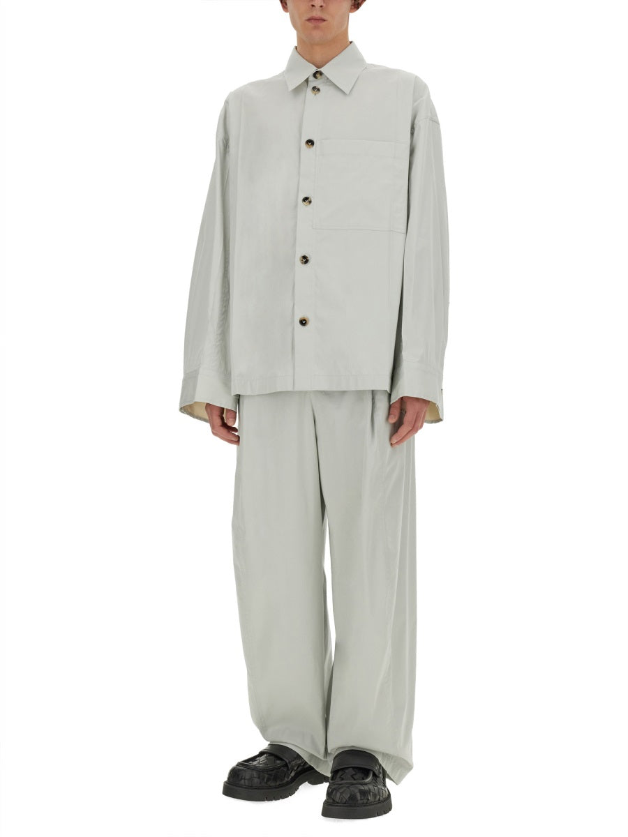 Tailored Silk and Cotton Blend Pants