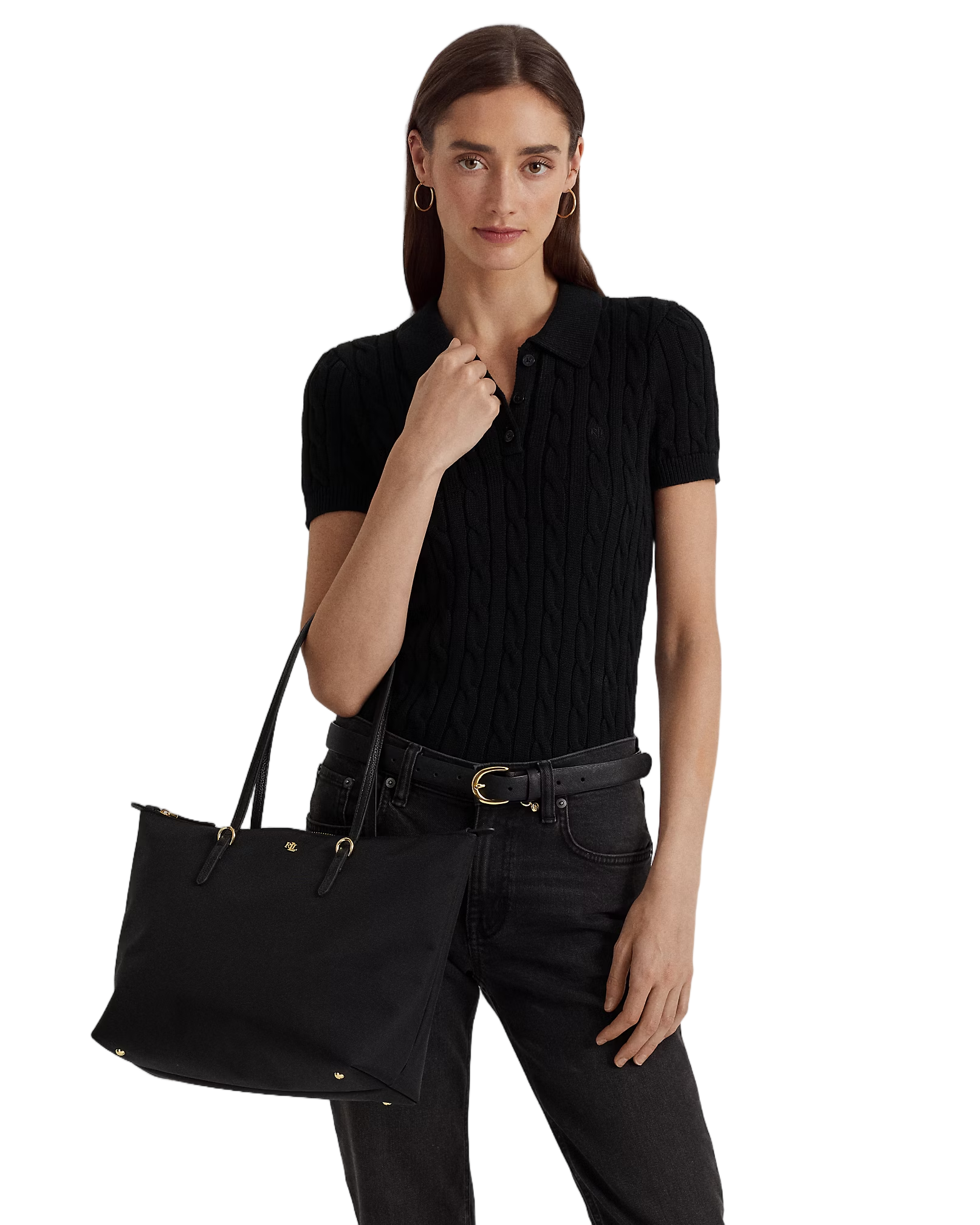Keaton 26 Tote Bag in Black Recycled Nylon