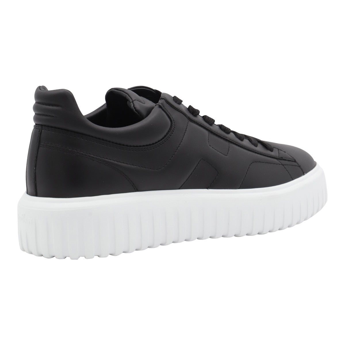 Black Sneakers with Thick Ridged White Sole