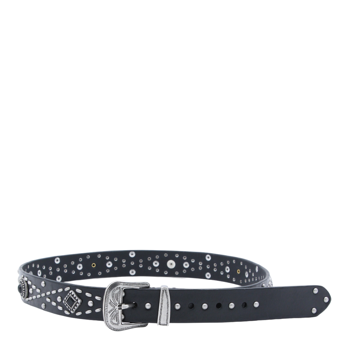 Intricate Studded Black Belt