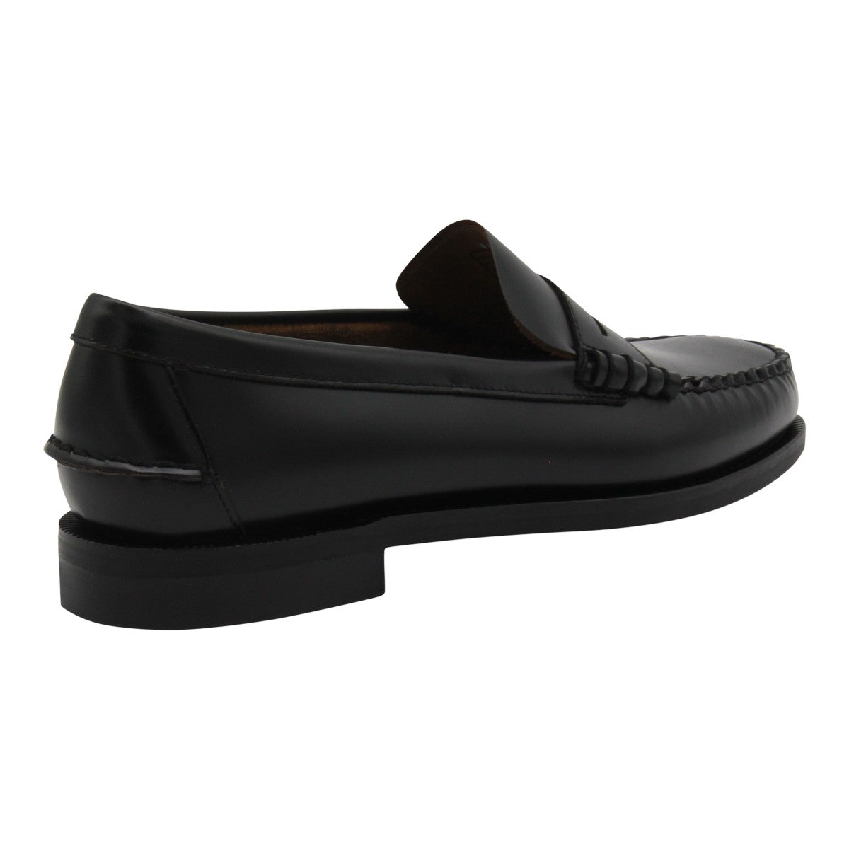 Polished Leather Flat Shoes With Moccasin Stitching