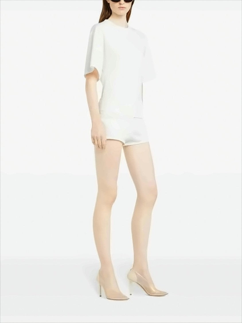 Short-Sleeved Fitted Top with Boxy Silhouette