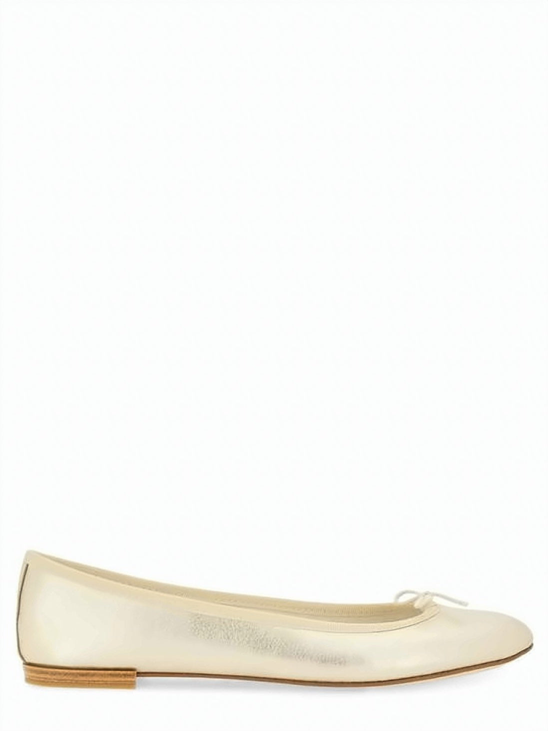 Gold Calf Leather Ballet Flats