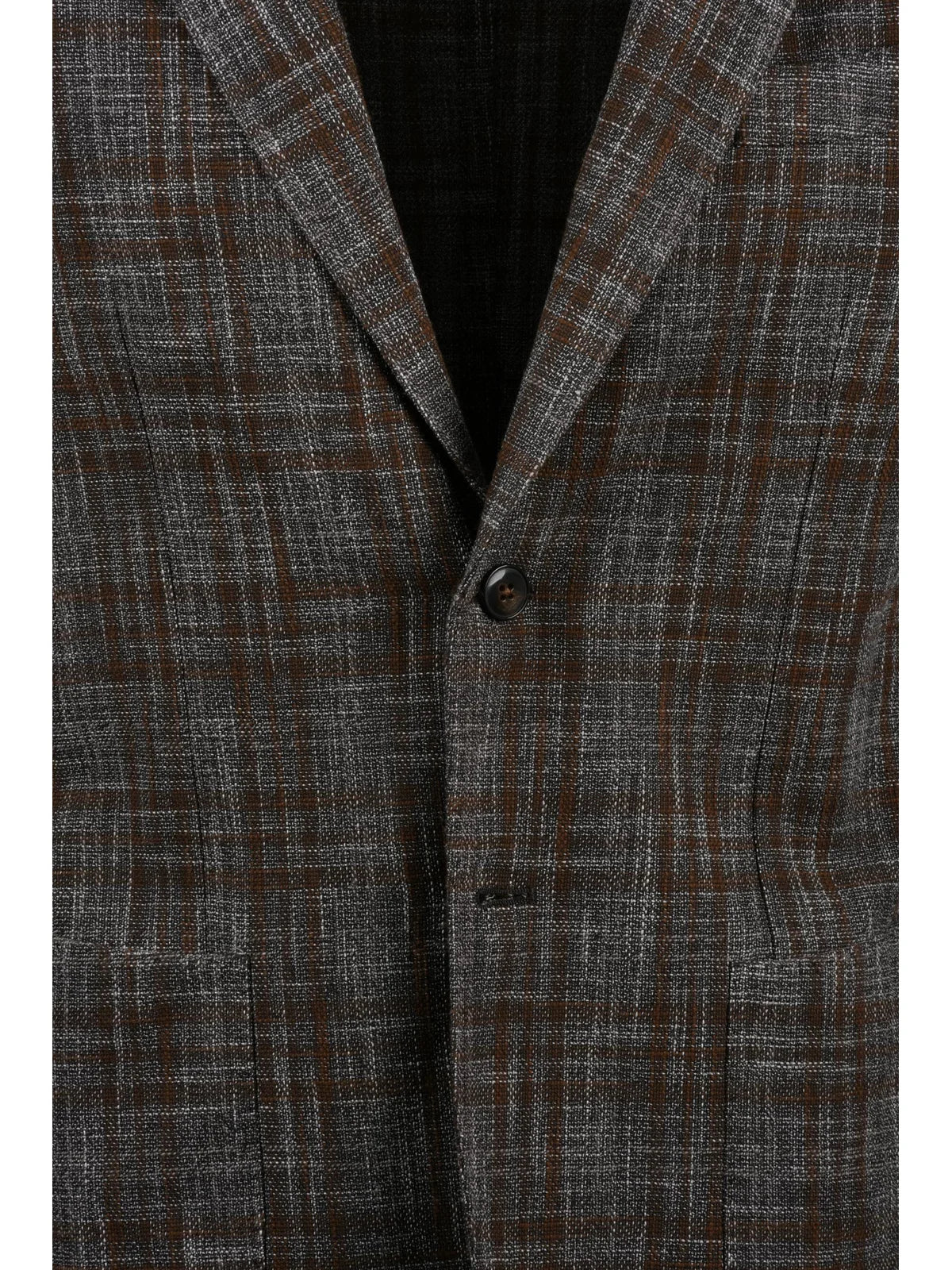 Brown Wool Cotton Polyamide Rounded Blazer