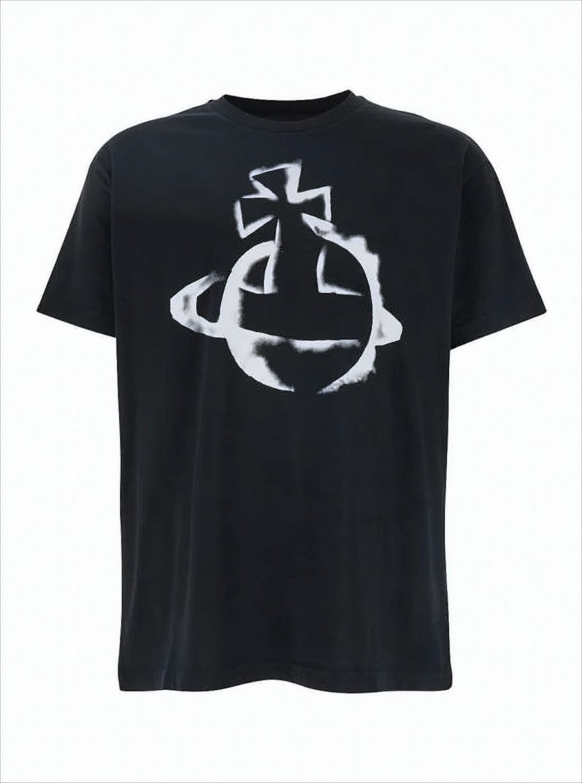 Relaxed-Fit Black T-Shirt with Abstract Graphic Print