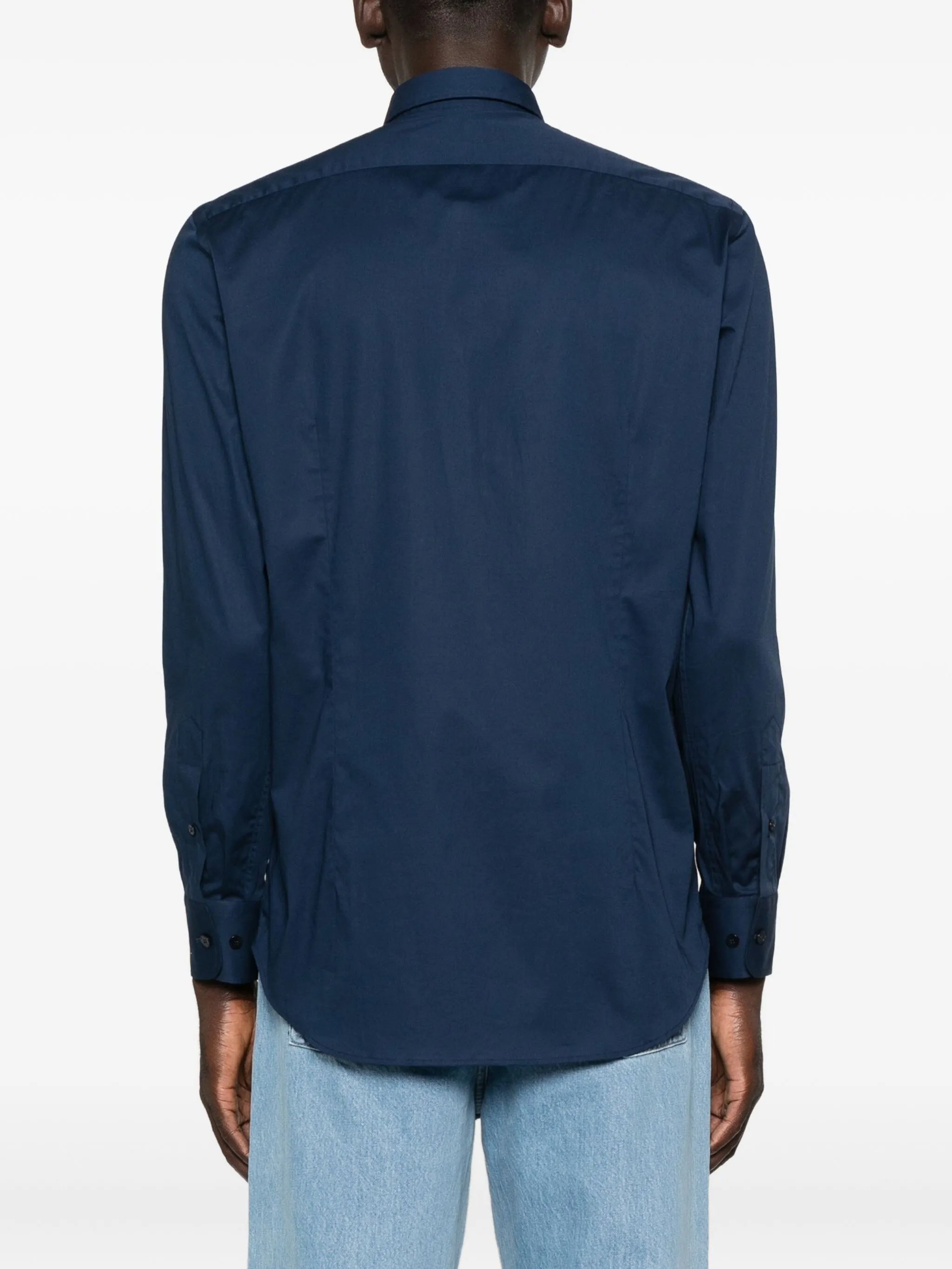Roma Logo Pegaso-Pattern Cotton Blend Shirt