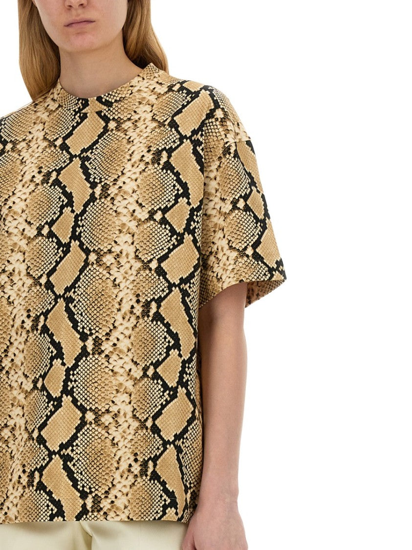 Relaxed Fit T-Shirt With Snake Skin Motif