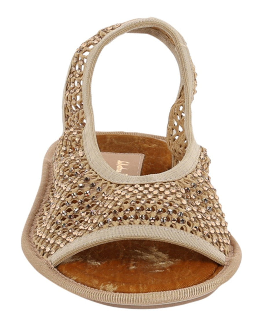 Anio Crystal Embellished Slingback Sandals