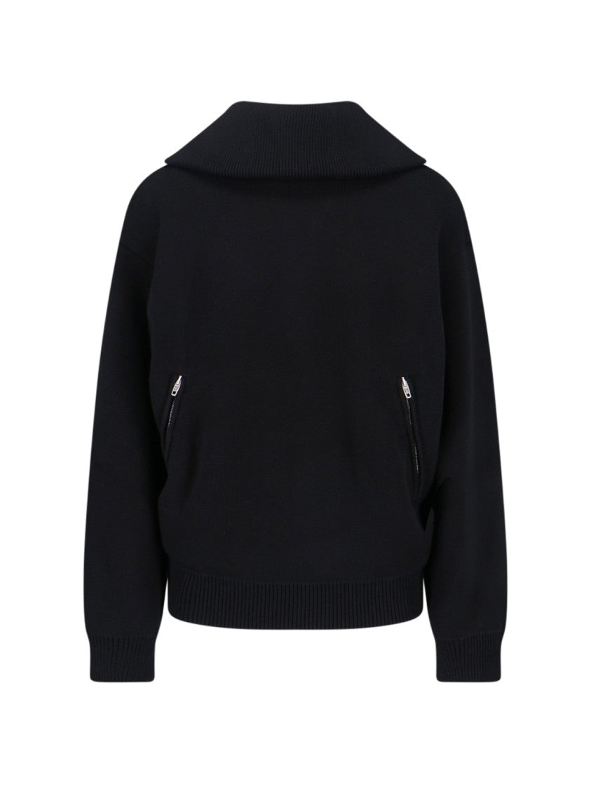 Zip-Back Sweater – Black