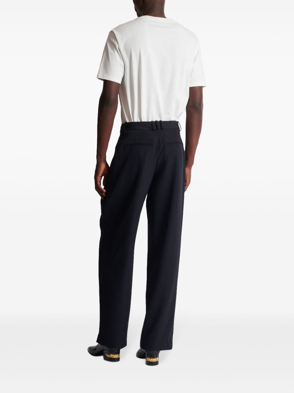 Mid-Rise Black Virgin Wool Trousers