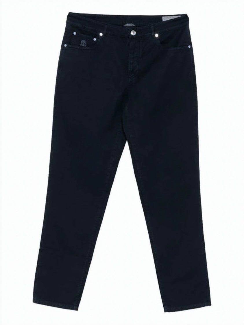 Classic Five-Pocket Straight Pants in Dark Navy