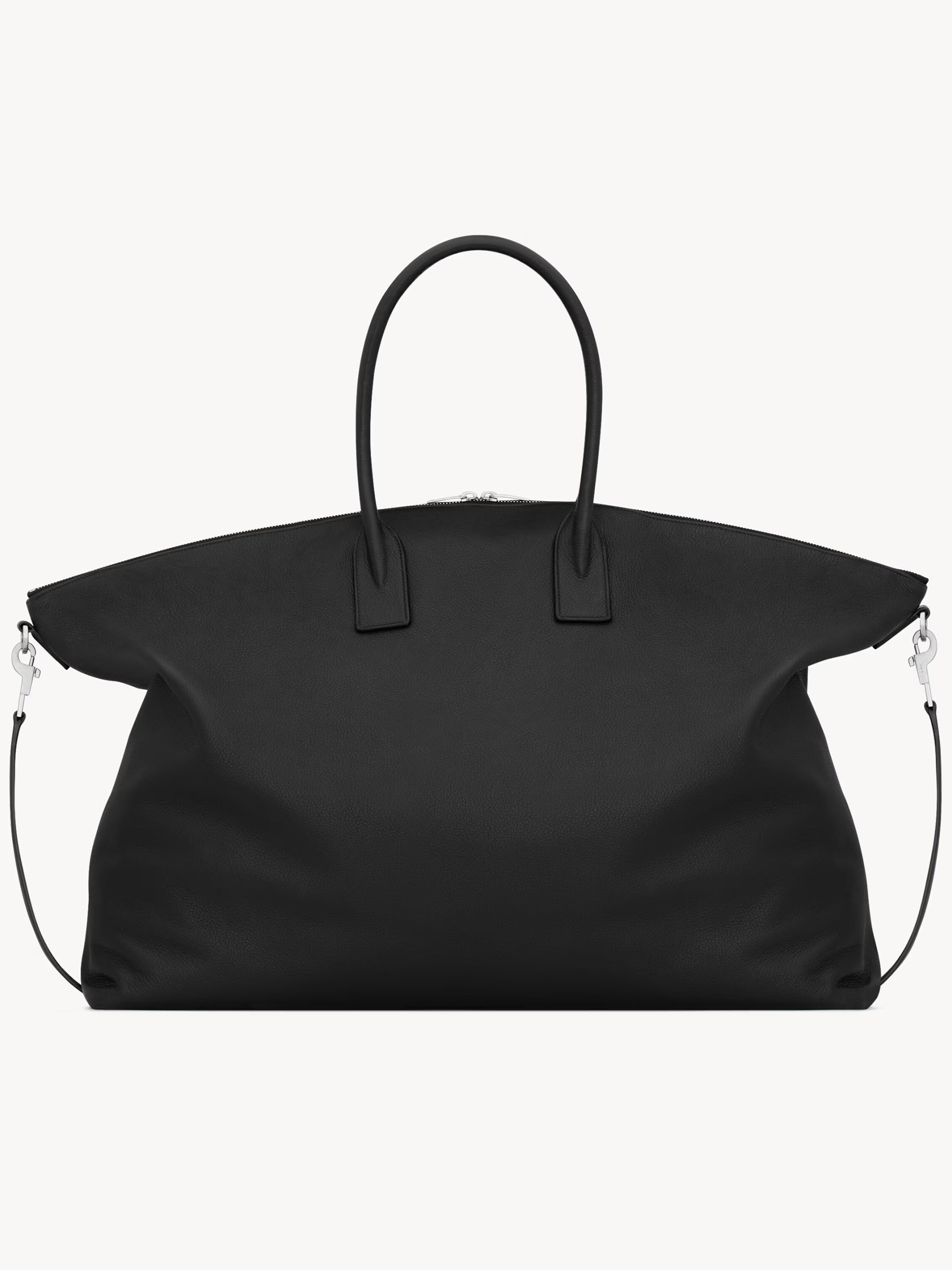 Black Bowling Rectangular Leather Duffle