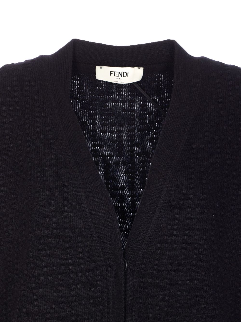 Textured Knit Sweater With Deep V-Neckline