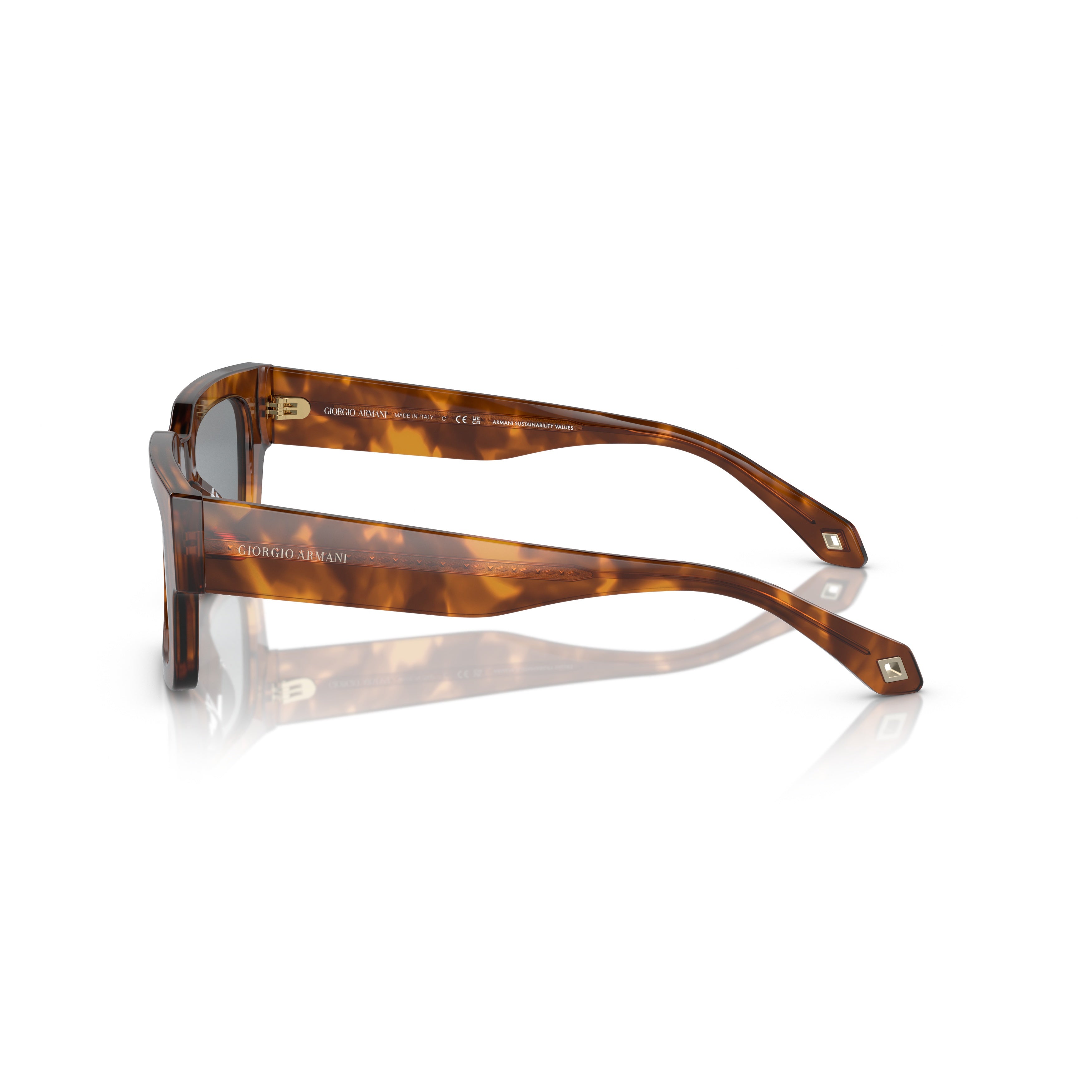 0ar8184u Rectangular Tortoiseshell Sunglasses with Metallic Accents