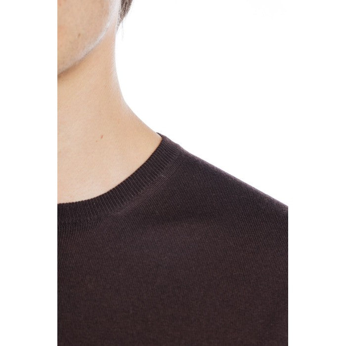 Classic Crew Neck Sweater In Rich Chocolate Tone