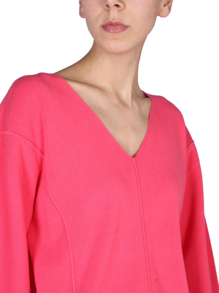 V-Neck Sweater With Contrast Profile