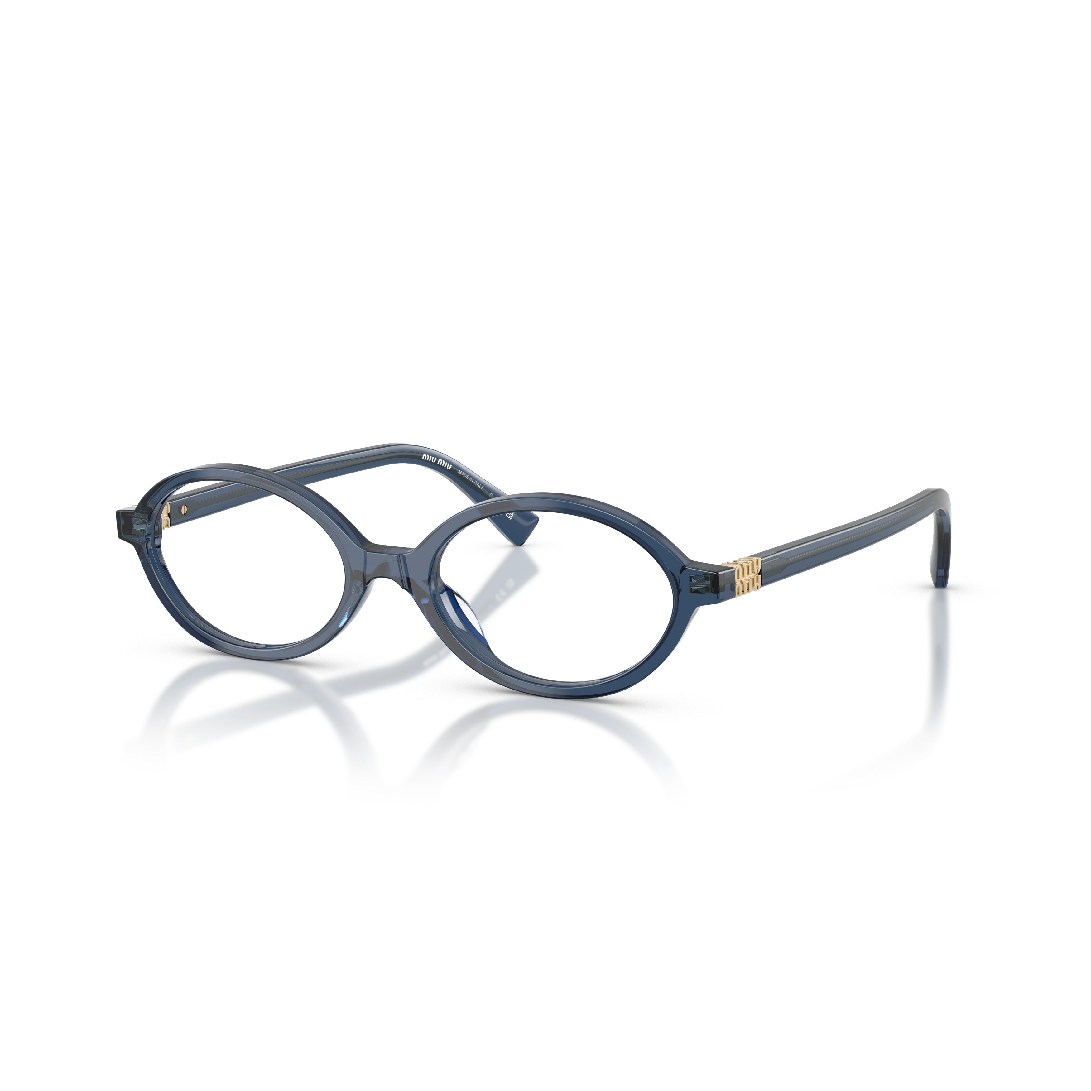 0mu 01xv Translucent Acetate Oval Frame Eyeglasses