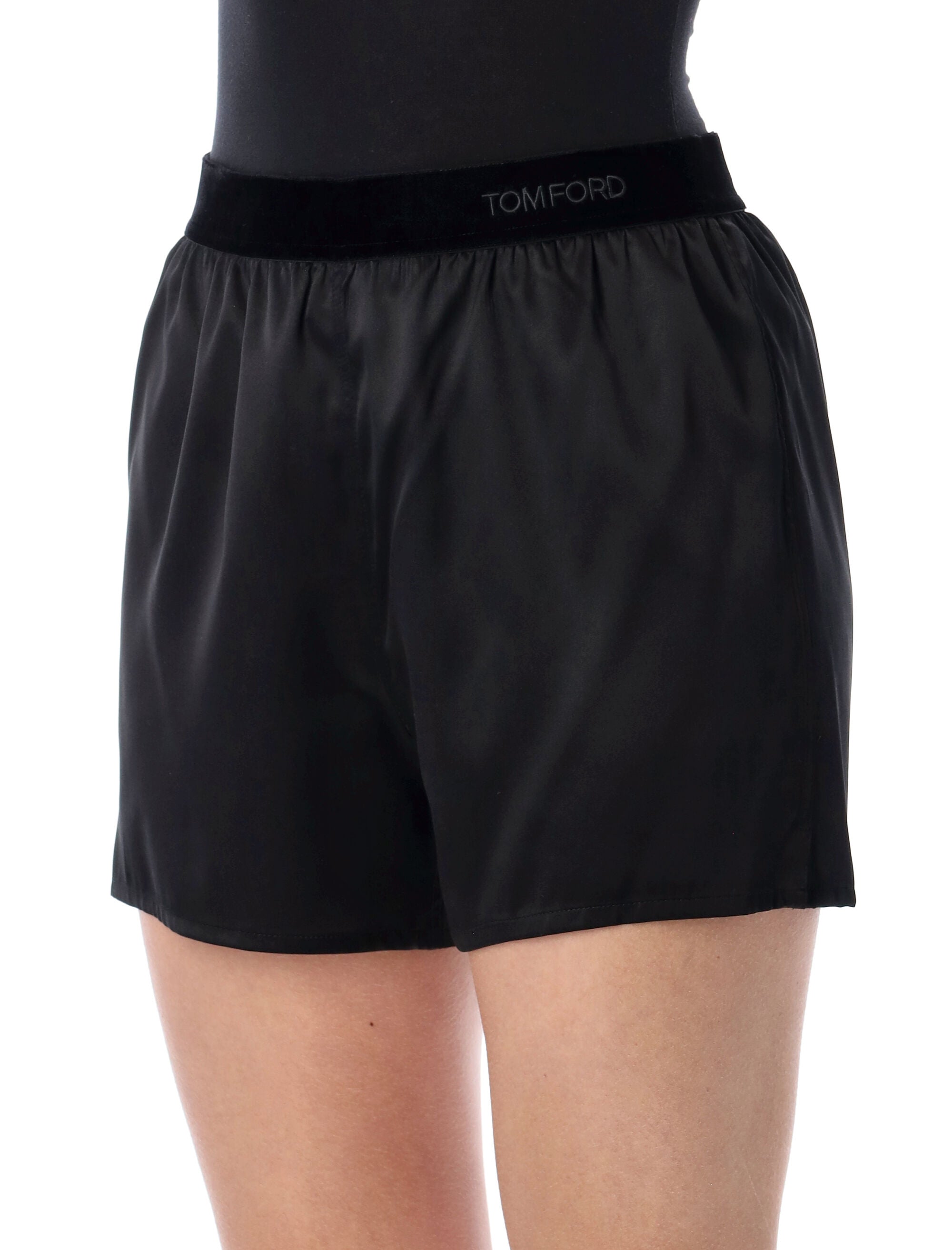 Stretch Silk Satin Pj Shorts