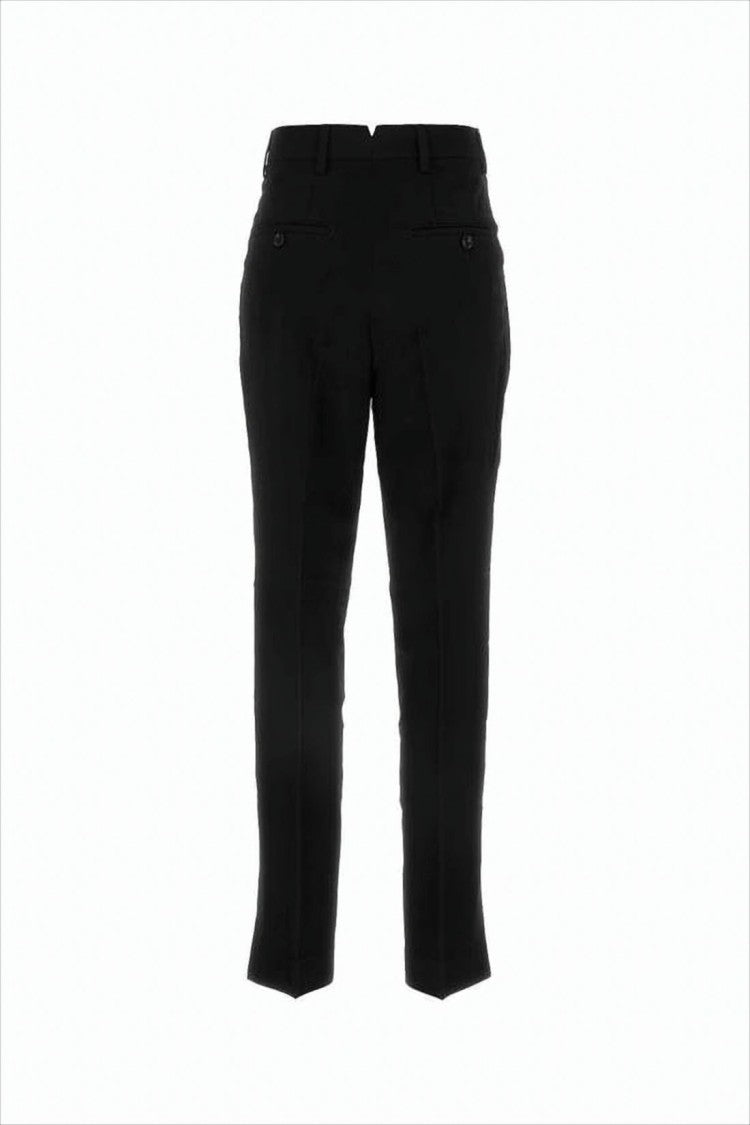 Tailored Black Suit Pants With High Waist And Sharp Pleats