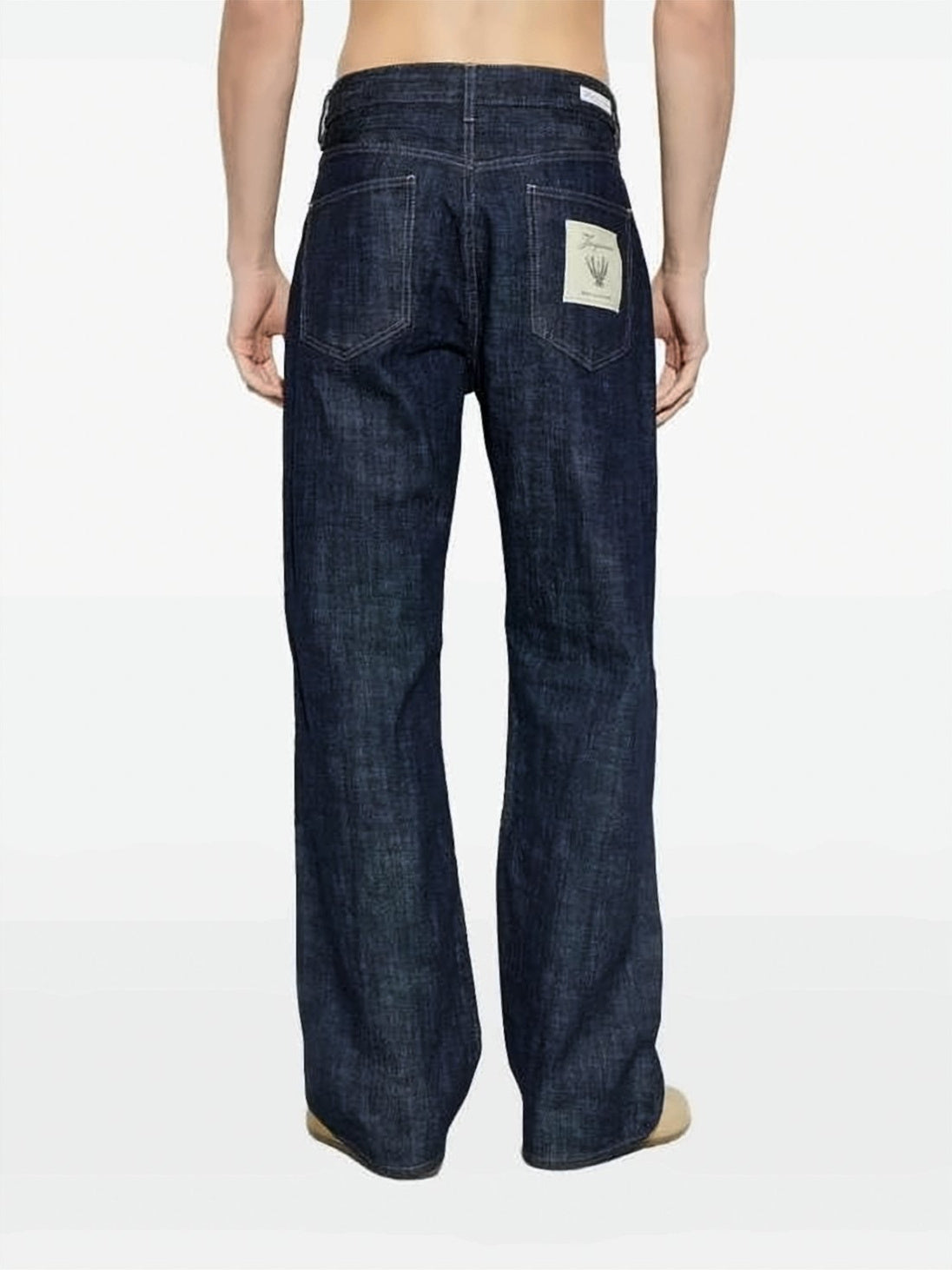 Straight-Leg Denim Jeans with Textured Cotton
