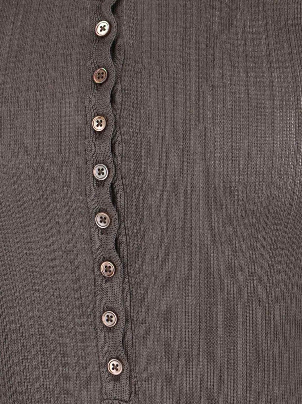Ribbed Textured Bodysuit With Round Neckline