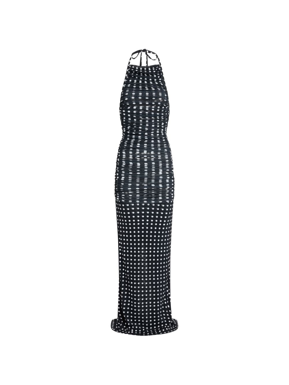 Form-Fitting Maxi Dress With Halter Neckline