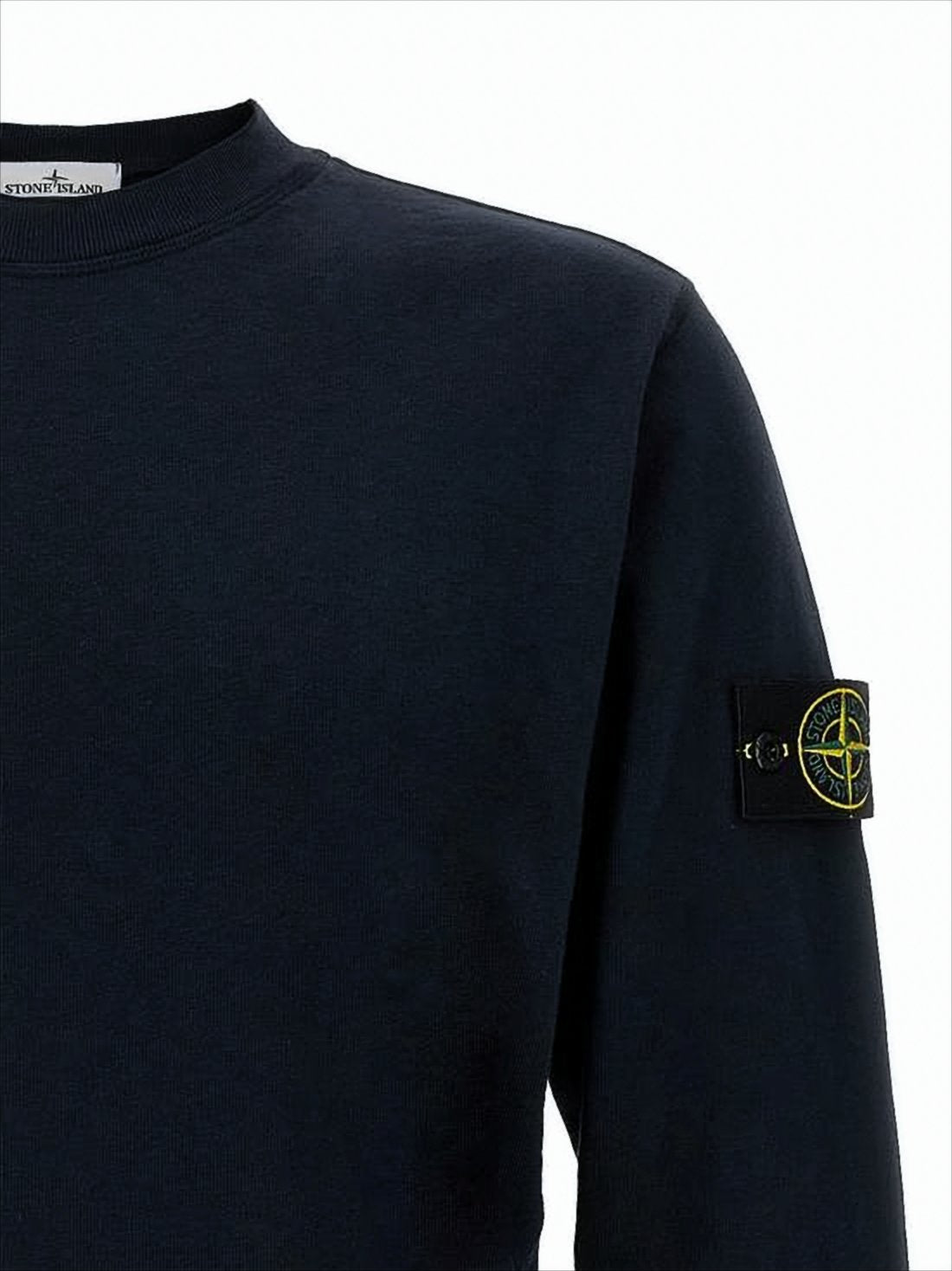 Long-Sleeve Crewneck Sweatshirt with Patch Logo