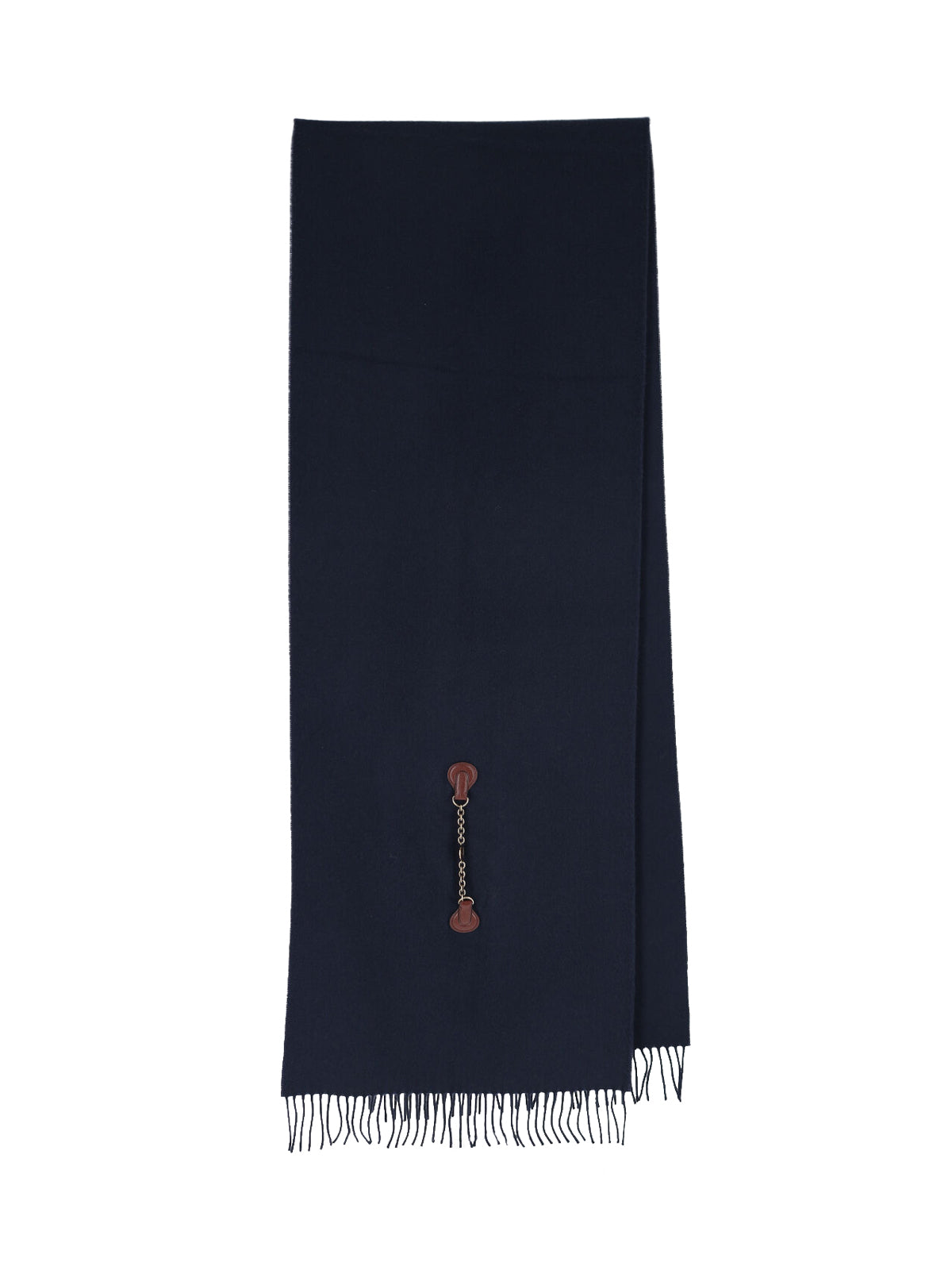 Blue Iconic Wool Fringed Scarf