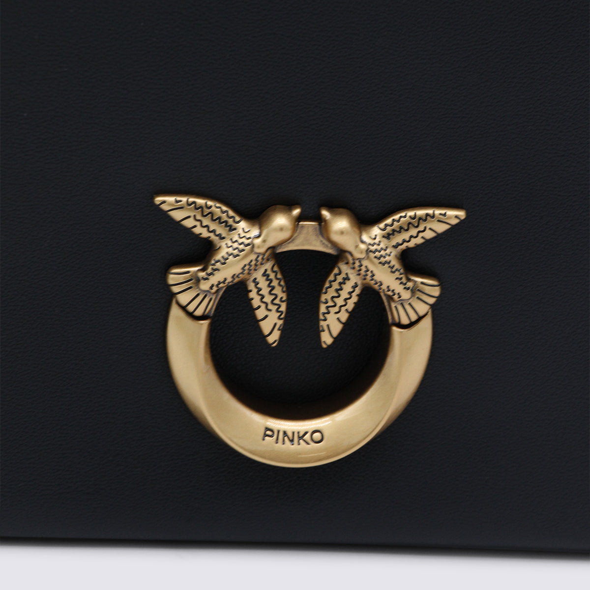Rectangular Black Bag with Gold-tone Clasp