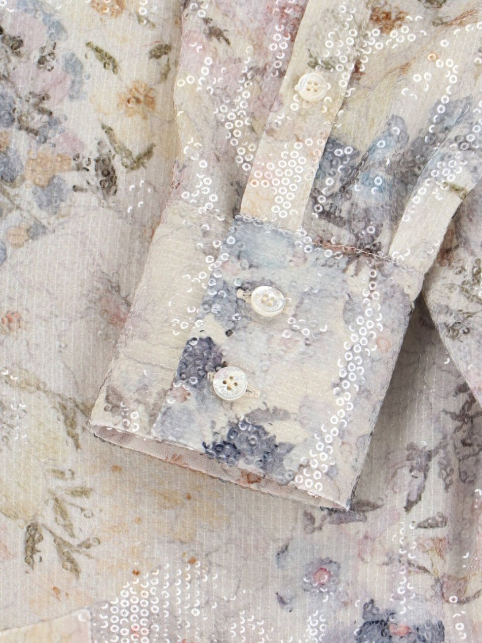 Floral Pleated Shirt – Multicolor
