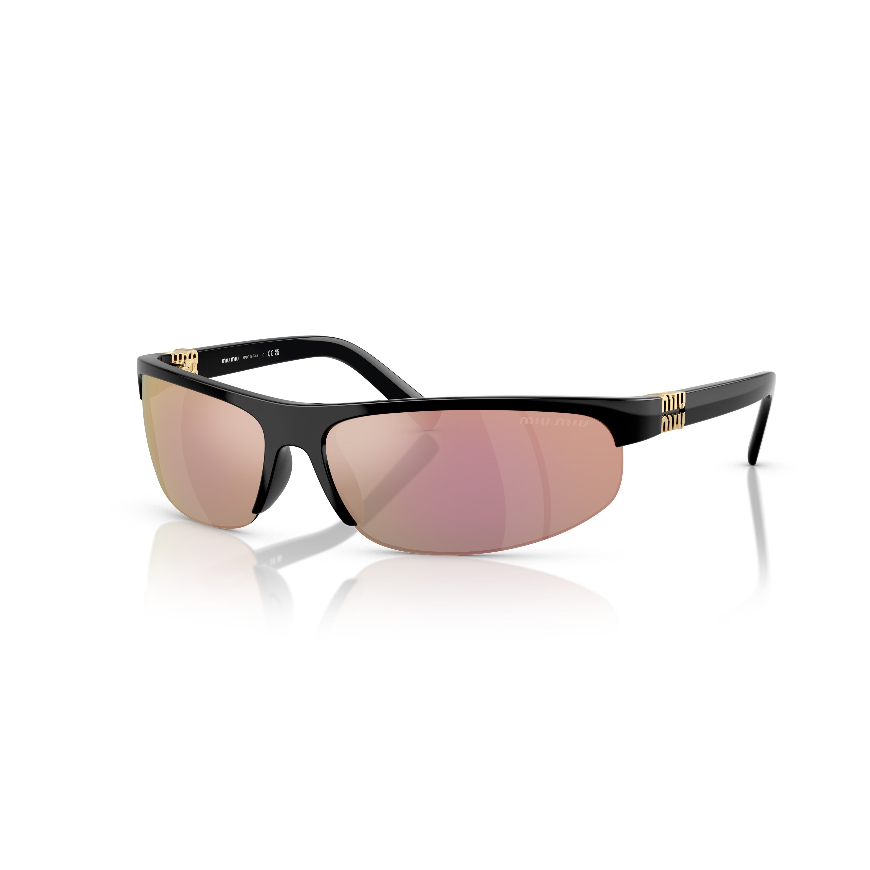 0mu A02s Semi-Rimless Black Frame Sunglasses