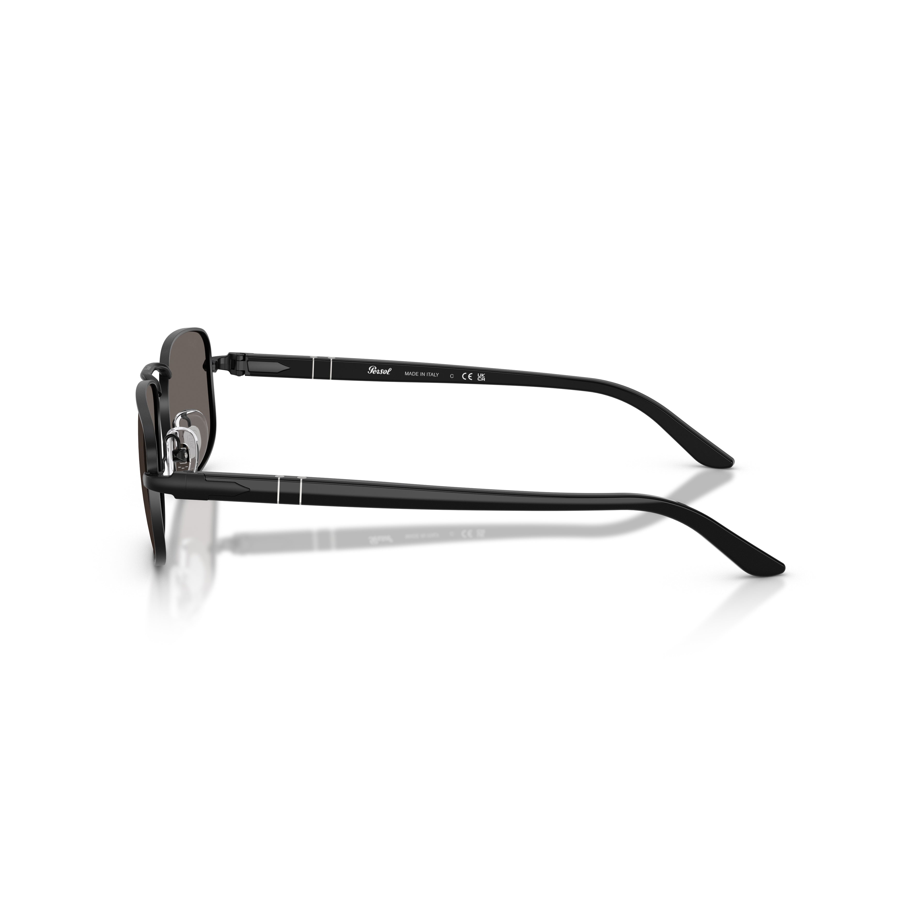 0po1027s Rectangular Metal Frame Sunglasses with Adjustable Nose Pads