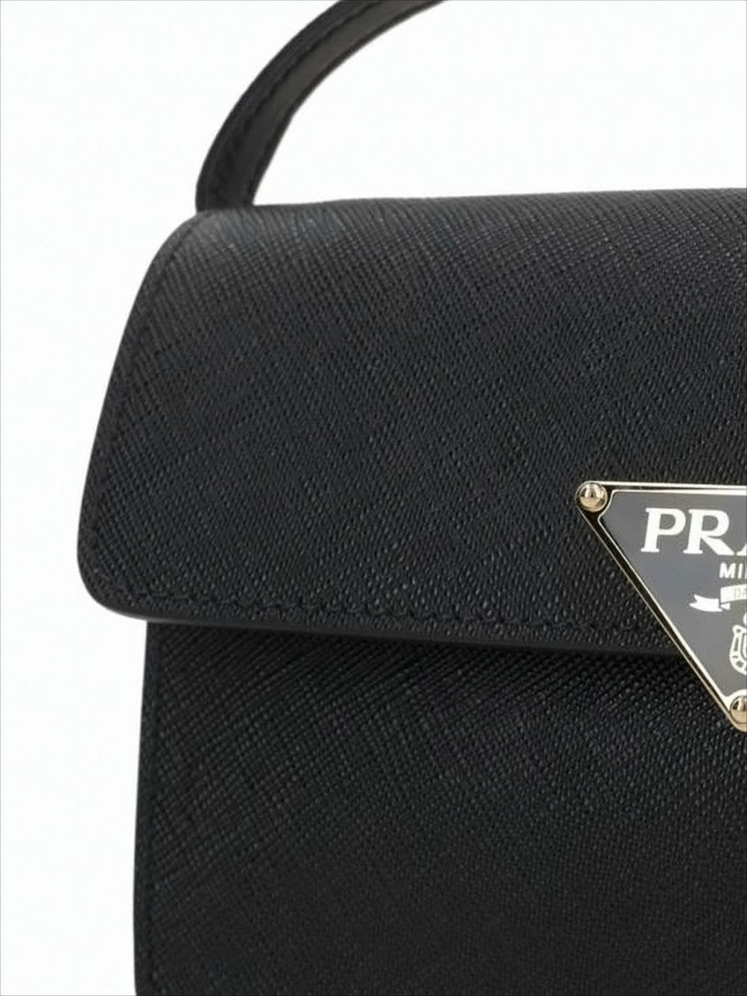 Textured Calf Leather Shoulder Bag