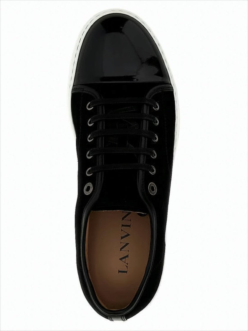 Black Sneakers with Toe Cap