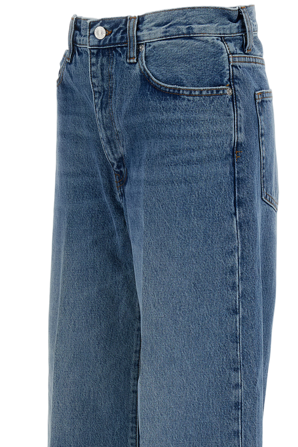 High-Rise Barrel Leg Jeans with Cropped Ankle Length