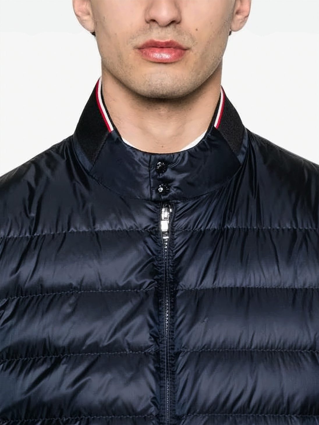Quilted Padded Jacket With High Collar