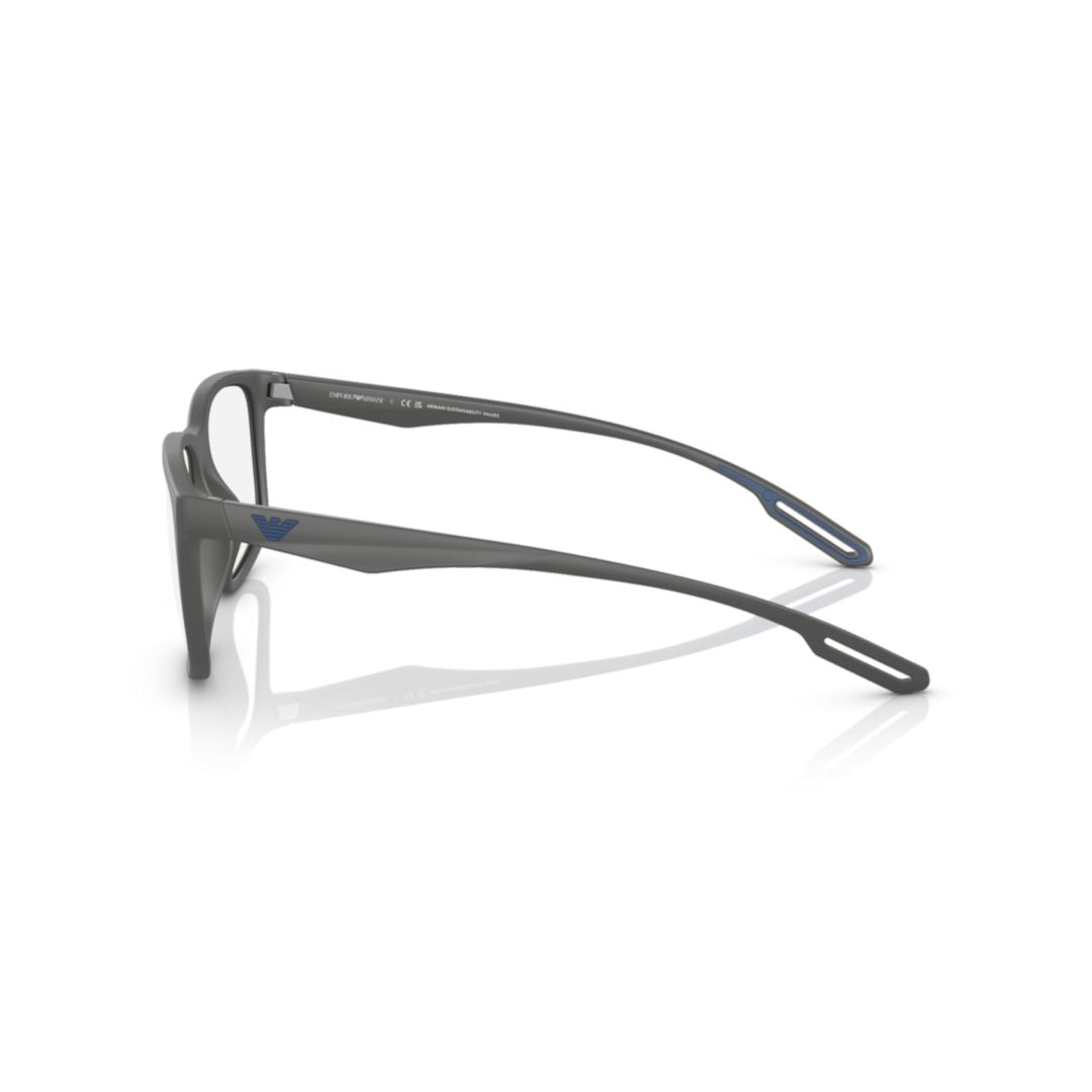 3209u Vista Rectangular Matte Finish Eyeglasses with Subtle Blue Accents
