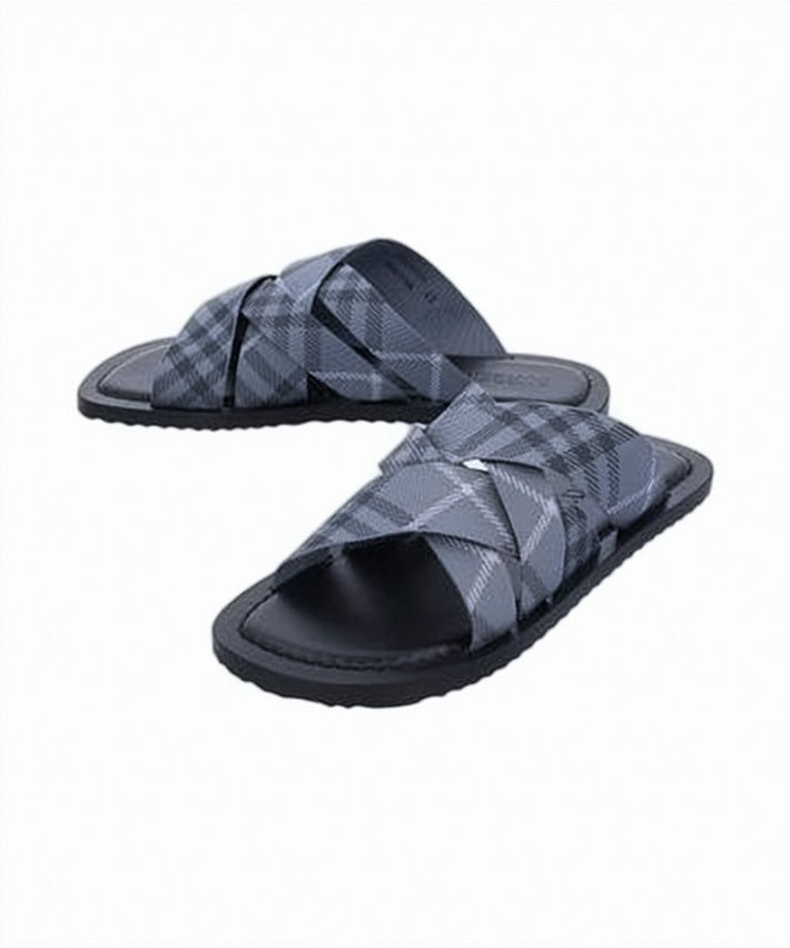 Crisscross Strap Slip-On Sandals